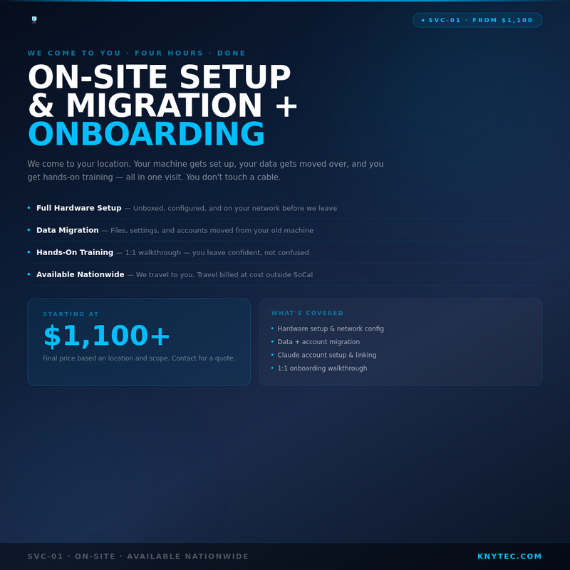 On-Site Setup & Migration + Onboarding Training